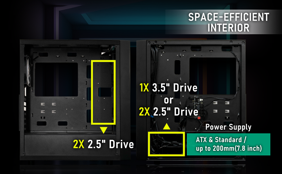 Корпус ПК Mid Tower BITFENIX Fang ARGB (Чорний)