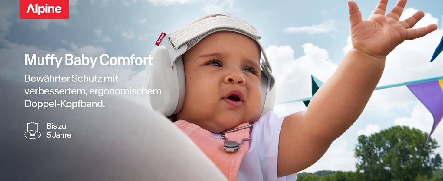 Дитячі захисні навушники Alpine Muffy Baby, шумозаглушення 24 дБ, для дітей до 5 років, колір бежевий, універсальний розмір Comfort