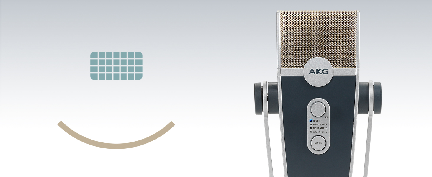 Мікрофон конденсаторний AKG Ara USB-C, для подкастів, відео, геймінгу та стрімінгу, синьо-срібний
