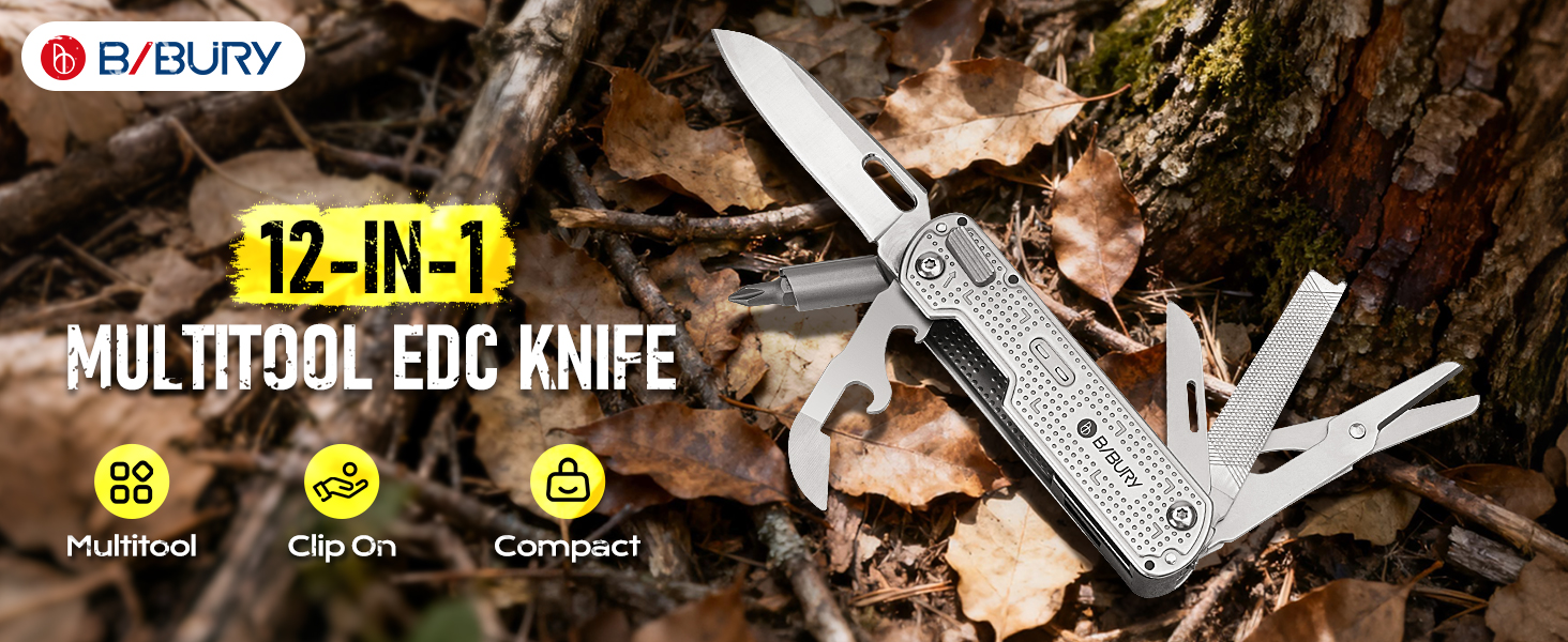 Мультитул BIBURY: тактичний ніж для виживання, EDC, подарунок для чоловіків, мультиінструмент для туризму та повсякденного використання