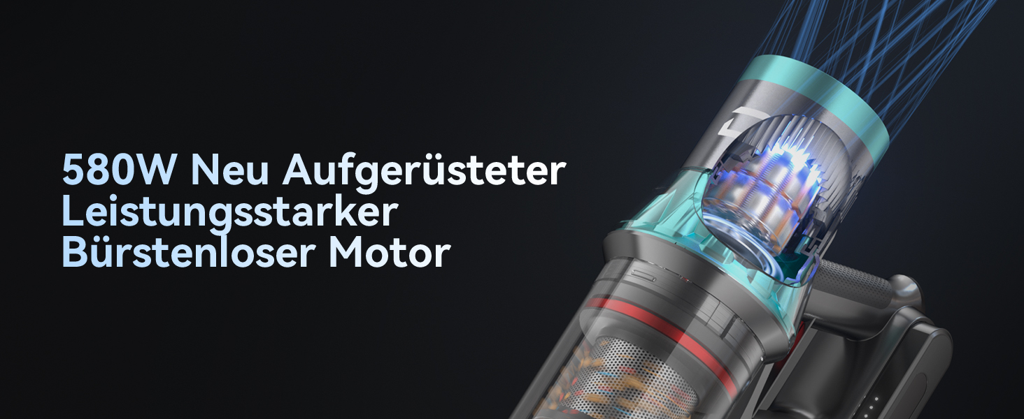 Бездротовий акумуляторний пилосос YU7 580W з потужністю всмоктування 47000Pa, час роботи до 70 хвилин, сенсорний екран, для килимів, шерсті тварин, твердих поверхонь