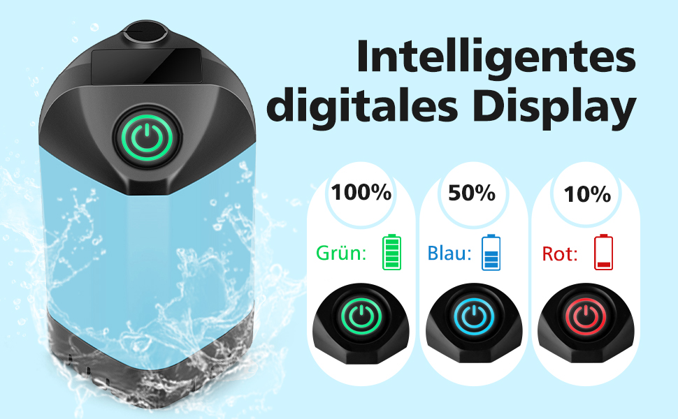 Набір для кемпінгу Campingdusche з насосом, акумулятором 7800mAh та індикатором заряду, душовий набір для кемпінгу, саду, миття авто, пляжу та тварин