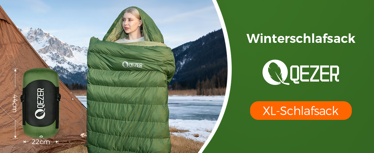 Спальний мішок XXL з пуху на 3-4 сезони, 230x100 см, для дорослих, кемпінг, походи, 3°C, чорний