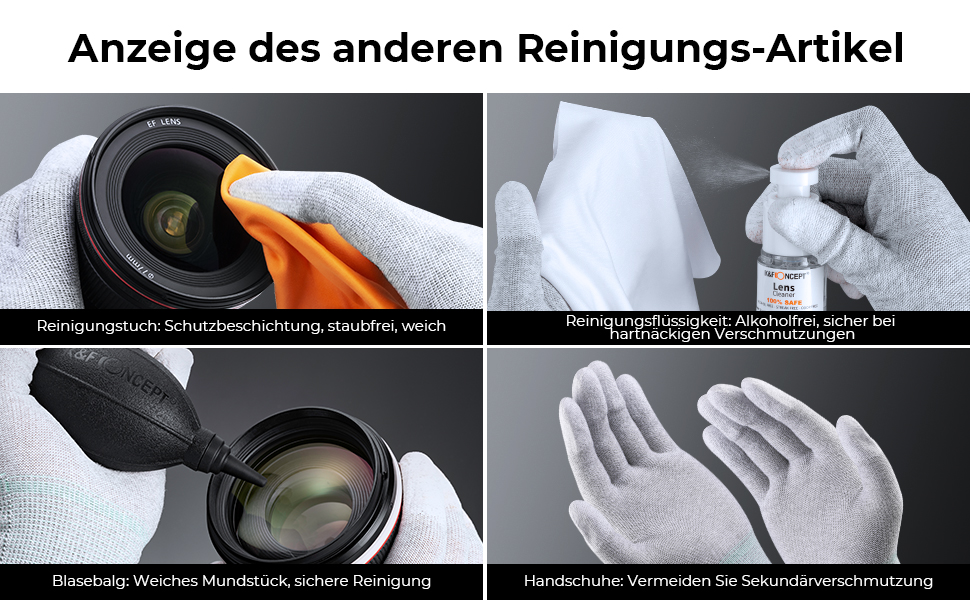 Набір для чищення об'єктивів K&F Concept 15-в-1 (23-в-1) з рідиною для чищення оптики