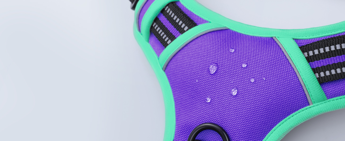 Шлейка для собак великих порід Eagloo, анти-тяга, з відбиваючими смугами, регульована, для Лабрадора, L (1 шт, м'ятно-зелений & фіолетовий)