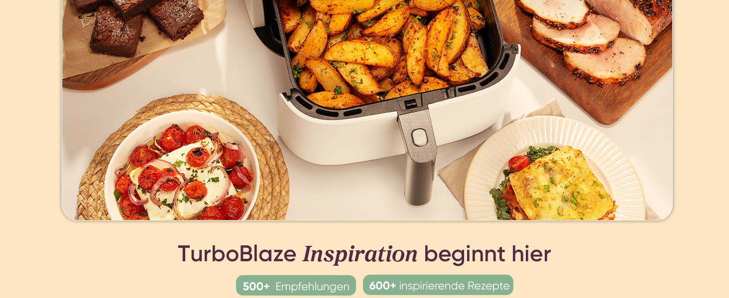 Фритюрниця Cosori Turboblaze Airfryer 9-в-1: смаження, випікання, гриль, обсмажування, 6л, тихий DC мотор, 87 рецептів, білий