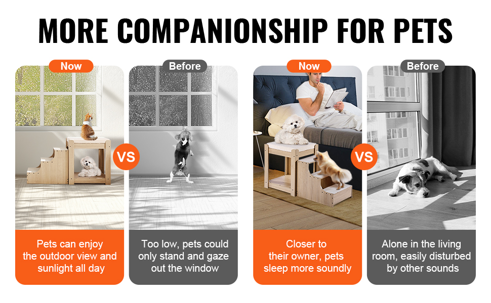 Багатоярусне ліжко для тварин VEVOR з драбиною, місцем біля вікна для собак/кішок, багатоступеневе ліжко, лежанка для собак, платформа з м'якими подушками, лежанка для домашніх тварин 120x50x65 см (Бежевий)