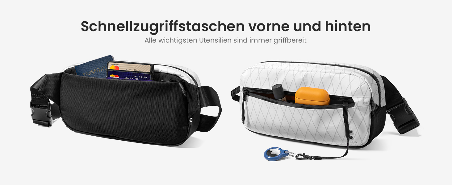 tomtoc Сумка на плече Sling Bag 3.5L з RFID-захистом - водонепроникна, для Switch, iPad mini, EDC, подорожі | X-pac White