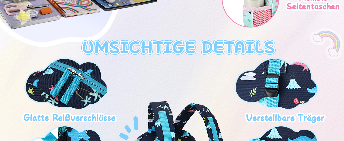 Дитячий рюкзак RAVUO для дівчаток та хлопчиків, шкільний рюкзак з нагрудним ремінцем, милий рюкзак з єдинорогом/динозавром для дітей 3-8 років, рюкзак для дошкільнят/1 класу, рюкзак з метеликом