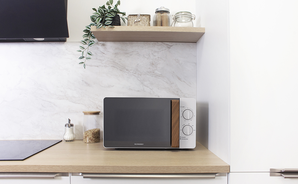 Мікрохвильова піч SCHNEIDER Fjord Line 700W, 20л, біла, з функцією розморожування та таймером