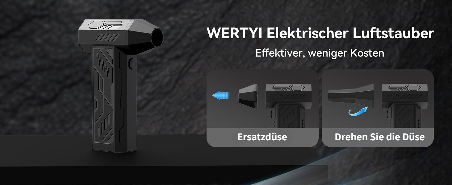 Електричний пилодув 4-х ступінчастий, 110000 об/хв, USB-C, бездротовий, міні-пилодув для ПК, ноутбука, електроніки, клавіатури, дивана, авто (WT009-Ultra)
