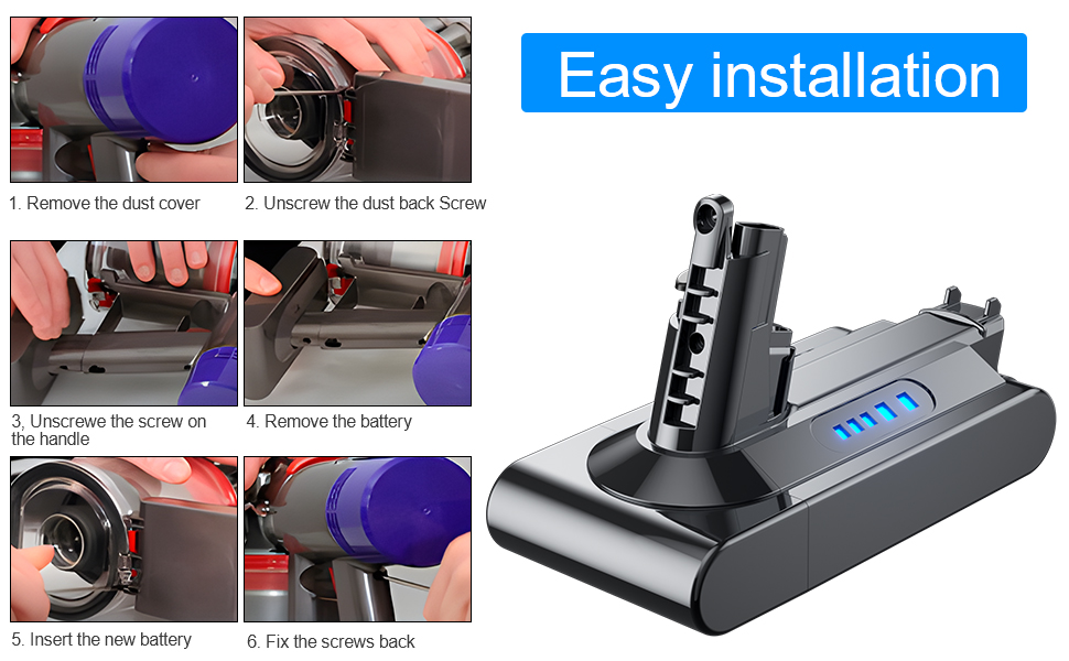 Запасний акумулятор Powtree V10 для пилососів Dyson (1 фільтр + 3 гвинти)