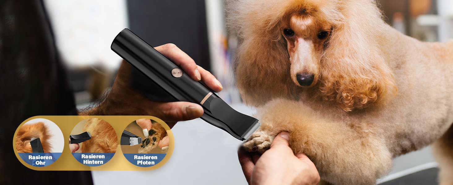 Професійна машинка для стрижки собак Oneisall 3-в-1: для густого хутра, тиха, для собак та котів, срібно-чорна