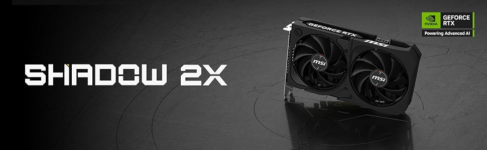 Відеокарта MSI GeForce RTX 5060 Ti Ventus 8G SHADOW 2X OC PLUS, 8 GB GDDR7, PCIe 5.0, Boost 2647 MHz
