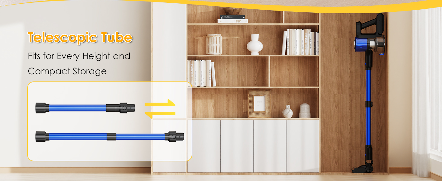 Бездротовий акумуляторний пилосос 50000Pa/500W з дисплеєм, 3 режими, антизаплутувальна щітка, док-станція, 1л, тихий, для шерсті тварин/килимів/підлоги/авто