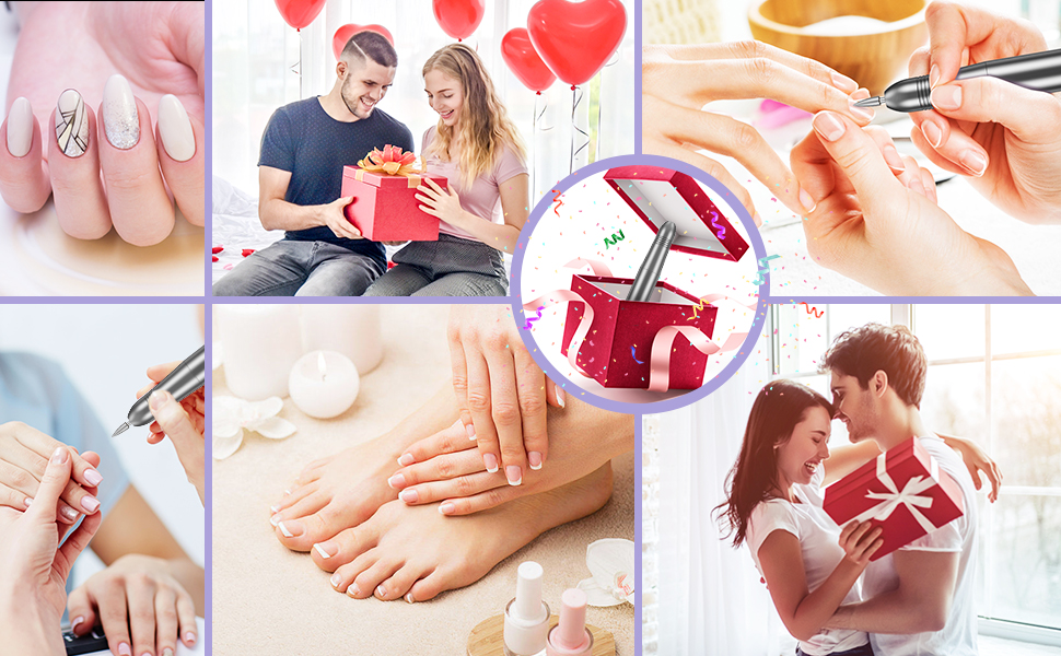 Електричний фрезер для нігтів з регулюванням швидкості, 20000 об/хв, для манікюру та педикюру, набір для видалення кутикули, Shellac, Acrylgel, гель-лаку, акрилу