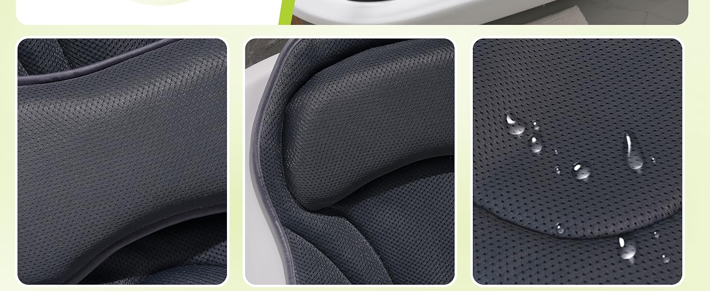 Подушка для ванни Vollkörper для тіла, спини, голови та шиї - комфортне та швидковисихаюче сіре подушко для ванни