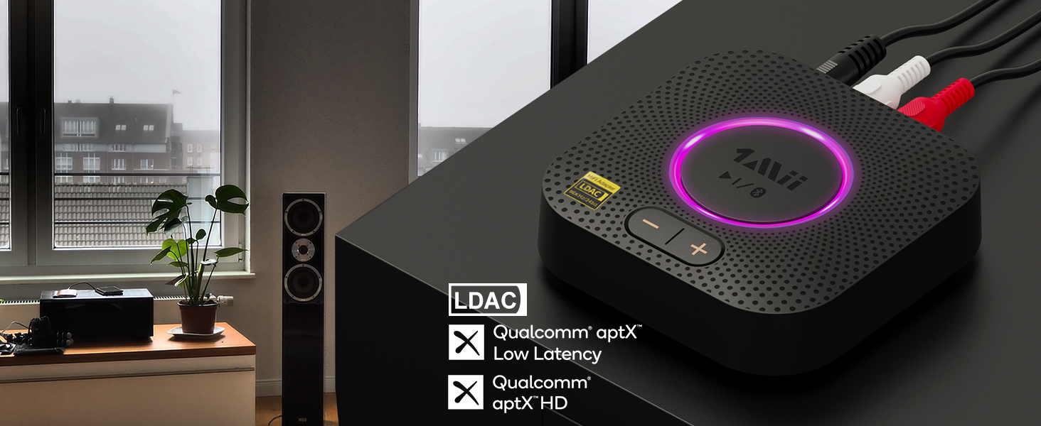 1Mii B06 Plus Bluetooth HiFi приймач: бездротовий аудіоадаптер з aptX HD/Adaptive, Bluetooth 5.3 для стереосистеми та смартфонів