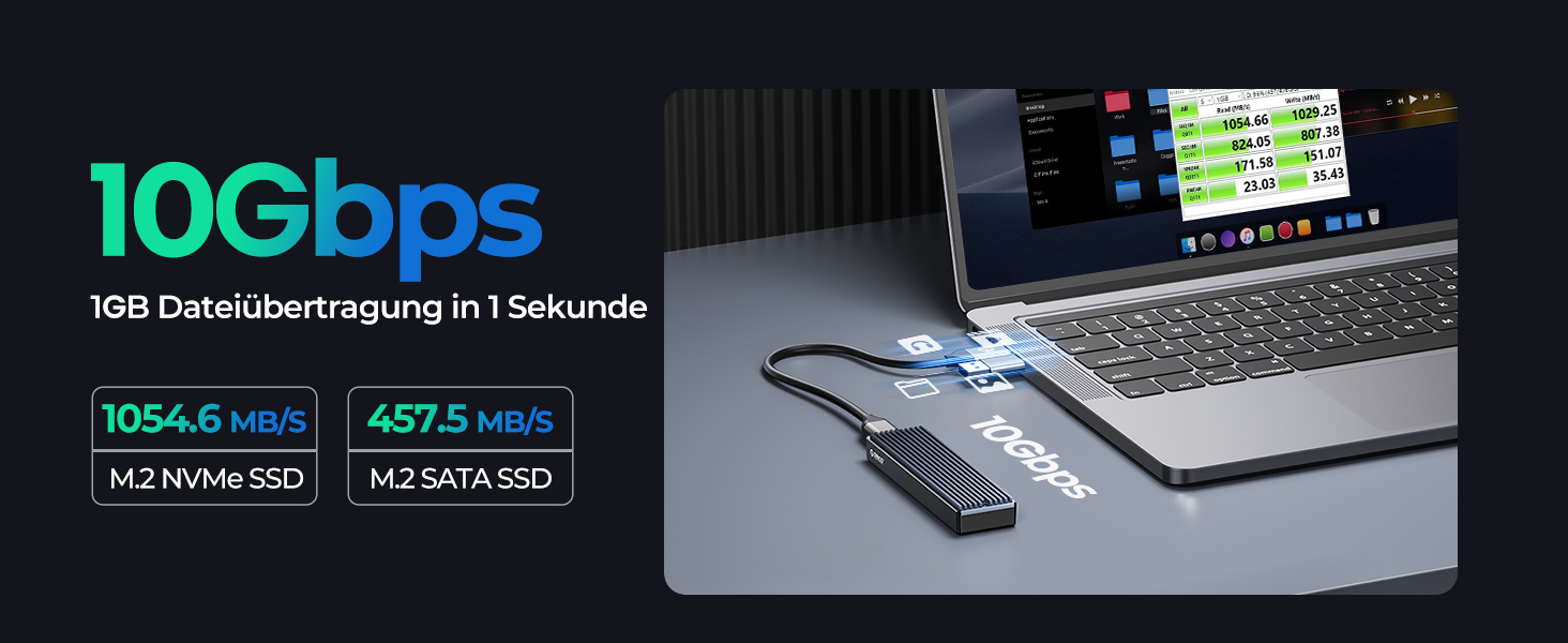 Зовнішній корпус-адаптер ORICO M.2 NVMe SSD USB-C 3.2 Gen2 10Gbps для PCIe NVMe M-Key/M+B Key (2230/2242/2260/2280), підтримка UASP, M-2PV