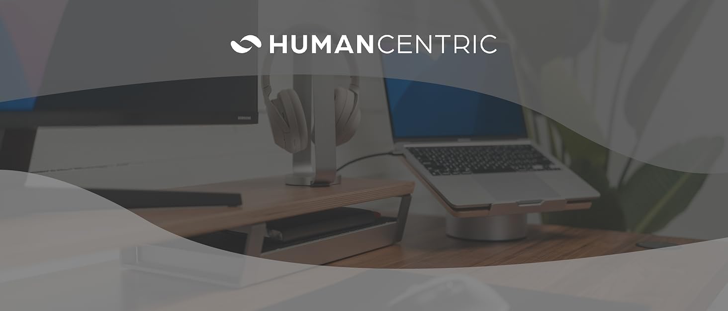 HumanCentric Adjustable Laptop Stand & Dock - Leather - for MacBook Pro & Laptops (0.5-1.5