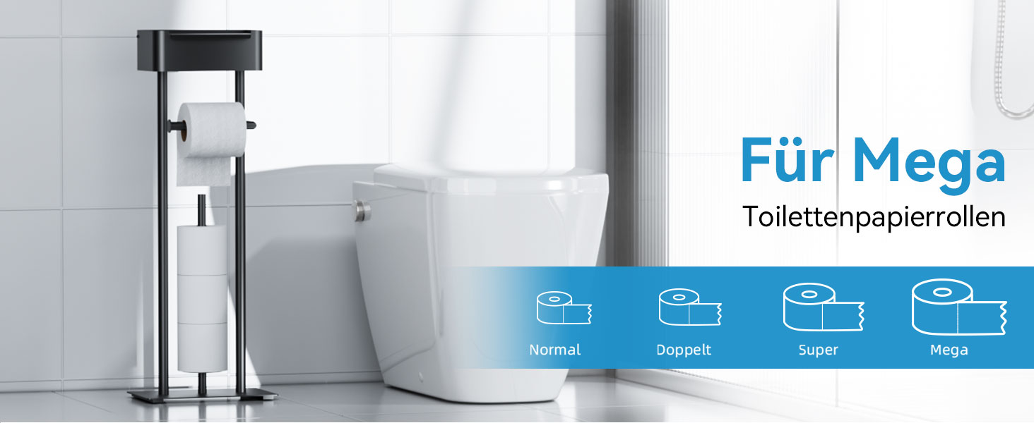 Підставка для туалетного паперу настільна з боксом для вологих серветок, чорна матова – Pro