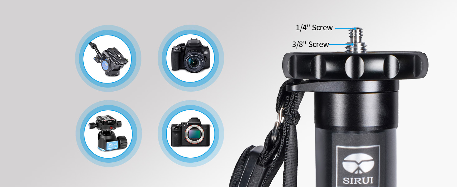 SIRUI AM-326M: Легкий карбоновий монопод - штатив 6 секцій, вантажопідйомність 10 кг