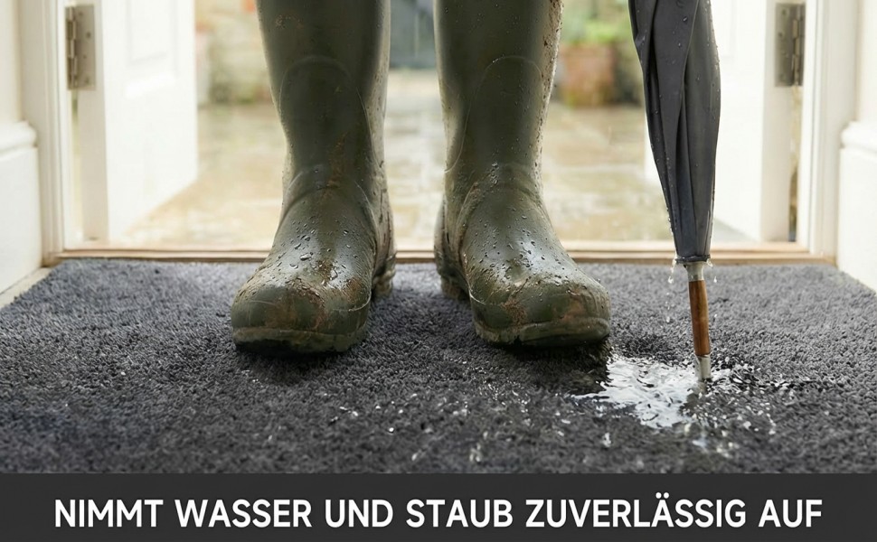 При স্বাগতний килимок 50x80 см з мікрофібри, протиковзний вологопоглинаючий килим для дому, кухні та ванної кімнати, сірий