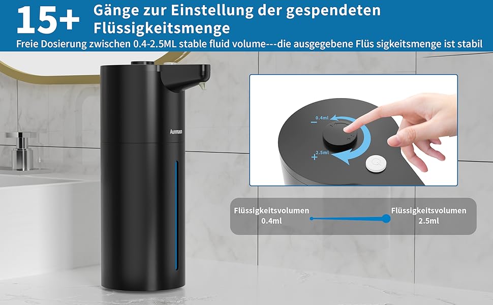 Автоматичний дозатор мила, електричний, чорний, для кухні та ванної кімнати