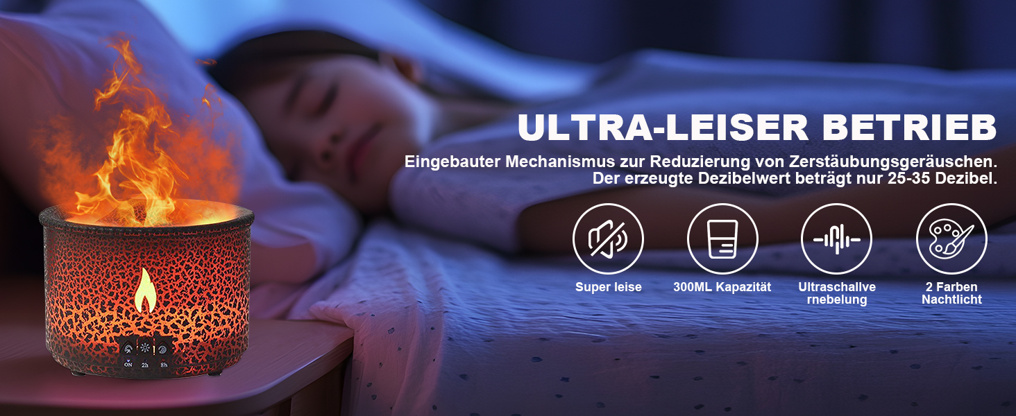 Аромадифузор Vulkan з підсвічуванням: зволожувач повітря, 300 мл, 2 режими, керування від пульта, холодний пар, для дому, фітнесу, білий