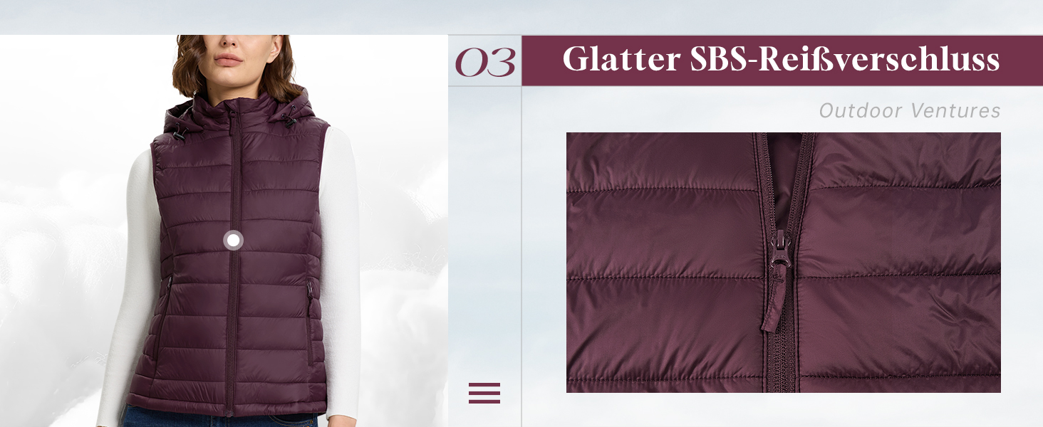 Стьобана жилетка Outdoor Ventures для жінок з капюшоном: тепла спортивна жилетка для походів, кемпінгу та їзди на велосипеді (Рожева, L)