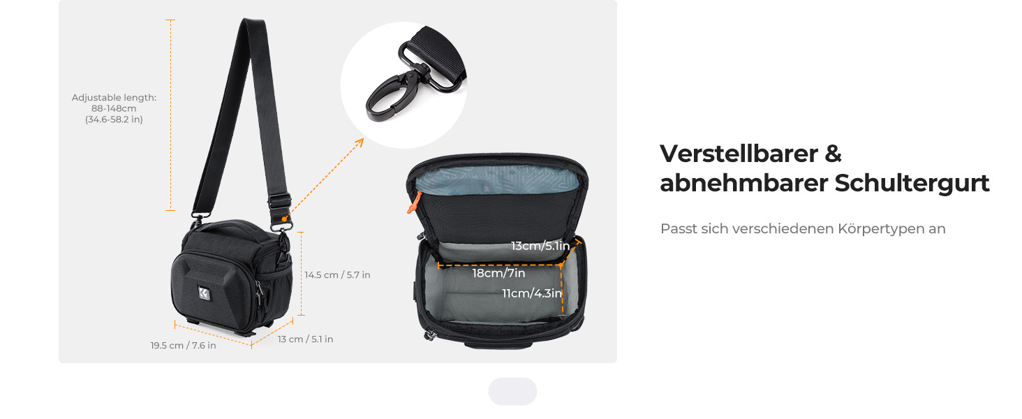 Сумка для камери K&F Concept для DSLR/SLR, фотосумка з кріпленням для штатива, фоторюкзак, компактна