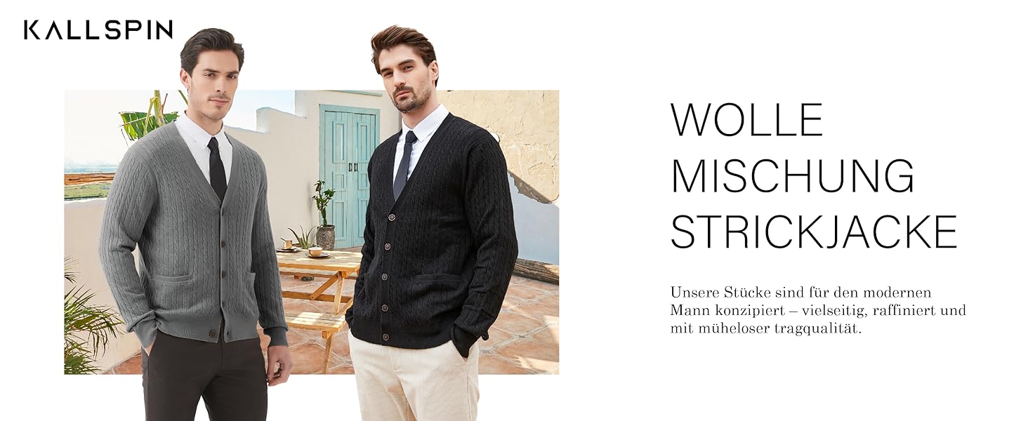 Чоловічий кардиган Kallspin з в'язаного з мікрофібри, в'язаний візерунком