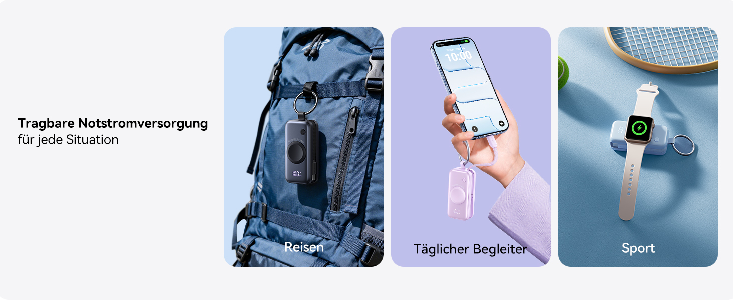 Power Bank INIU для Apple Watch, 5000mAh, вбудований кабель, LCD-дисплей, сумісний з iWatch 10/9/8/Ultra2/Ultra/SE, iPhone 16/15, рожевий