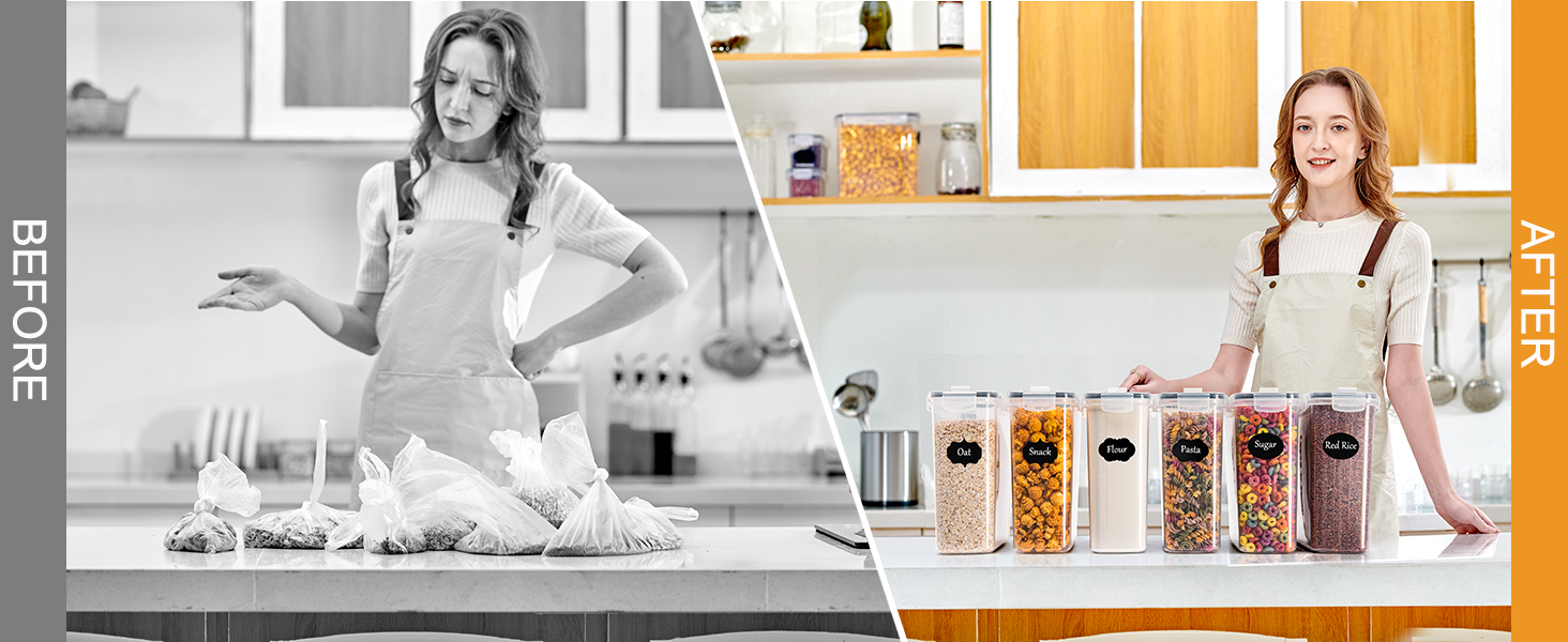 Набір контейнерів для зберігання GoMaihe, 2.5л * 6 шт. - герметичні, для продуктів, кухня, органайзер