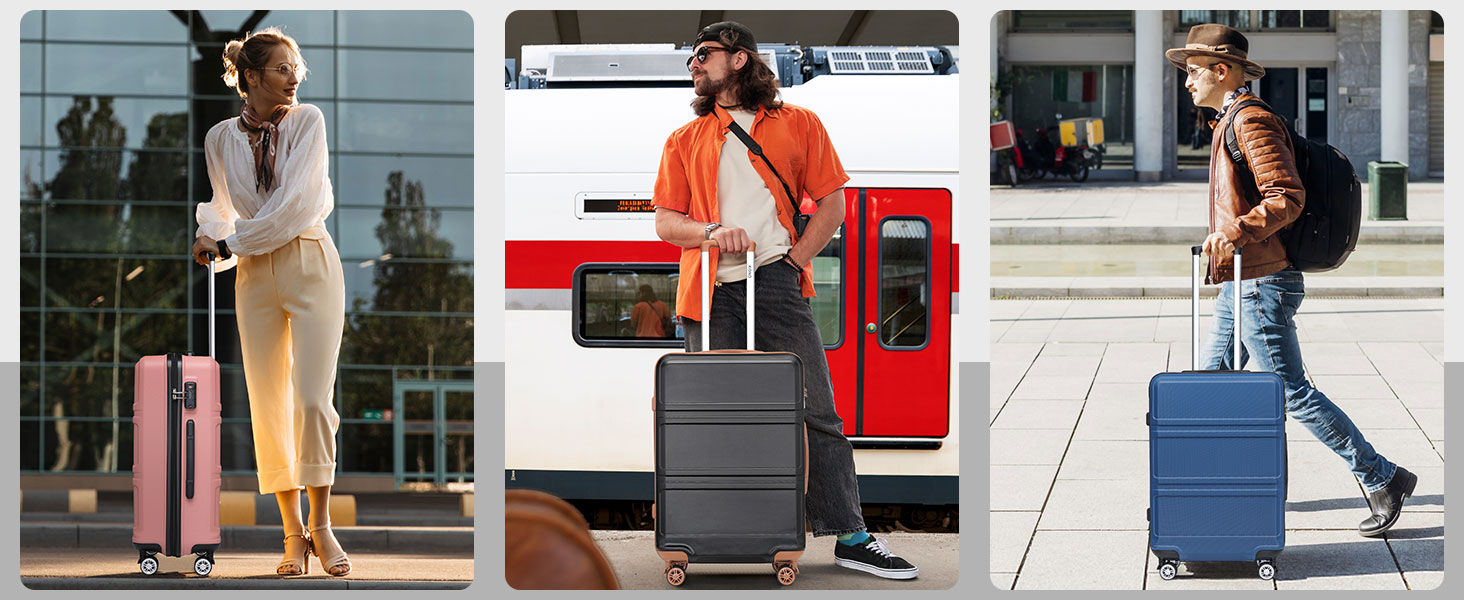 Чемодан KONO 24 дюйми, ABS, з TSA-замком, 4 колеса, 65×44×25.5 см, кремовий