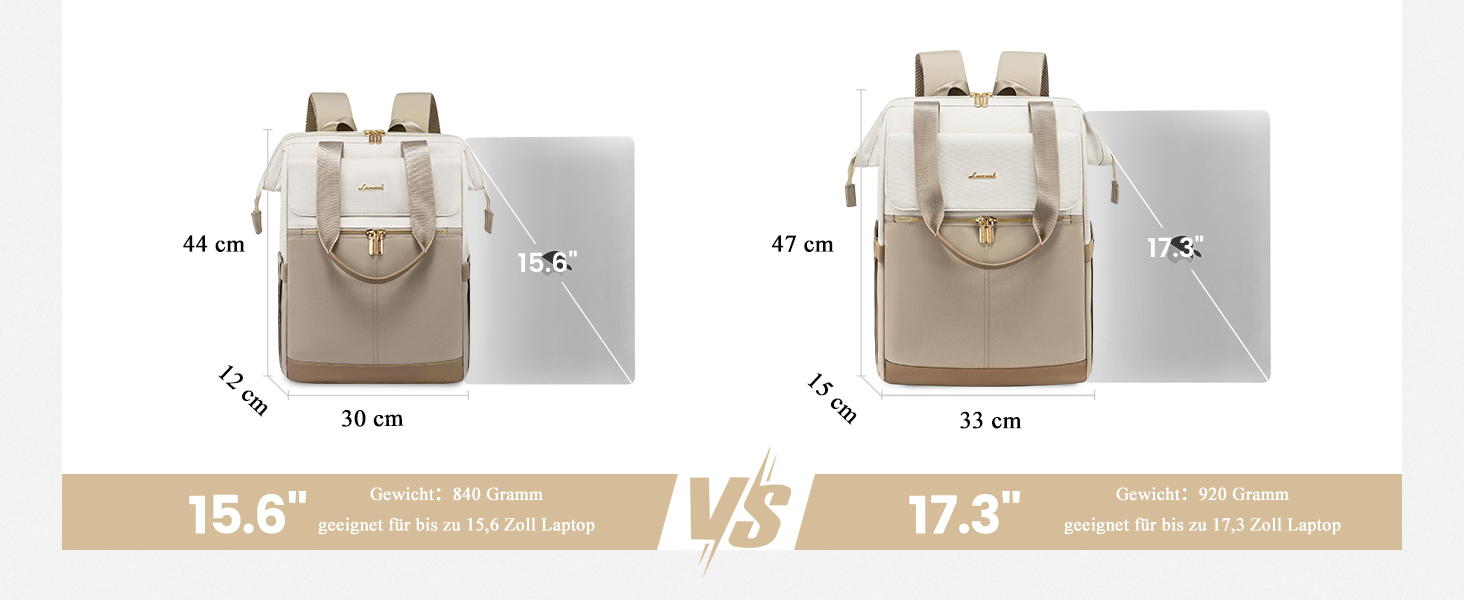 Сумка-рюкзак LOVEVOOK для жінок, водонепроникний рюкзак для ноутбука, шкільна сумка для підлітків, елегантний рюкзак для щодня, 15.6 дюймів, сумка для роботи, сумка для вчителя, рюкзак для подорожей, бежевий та хакі