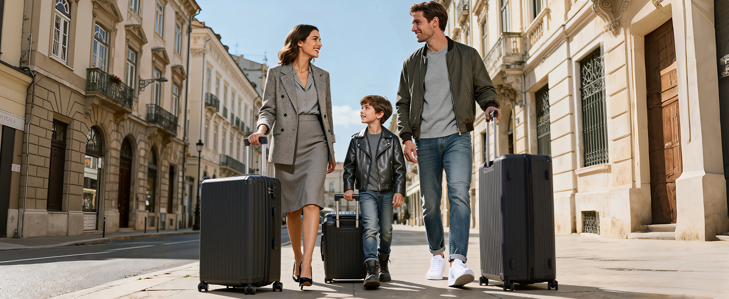 Валіза COOLIFE: міцний ABS-пластик, TSA-замок, телескопічна ручка, 4 колеса (білий, середній)