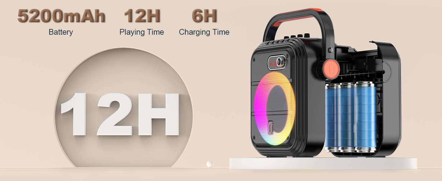 Караоке машина JYX з 2 бездротовими мікрофонами, портативна Bluetooth колонка з RGB-підсвічуванням, підтримка TF/USB, AUX, FM, запис, TWS, караоке система для вечірок, PA-система для дорослих/дітей