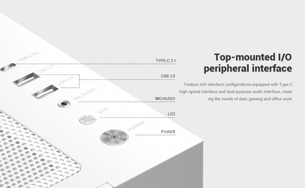 Корпус ПК Tower ATX C3T500 ARGB від PCCOOLER: 6 вентиляторів ARGB, підтримка RTX 40, скляна панель, безрамна конструкція (білий)