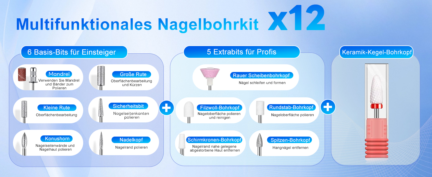 CozyZen Електрична шліфувальна машинка для нігтів Професійна: Комплект для догляду за нігтями з LCD-дисплеєм, керуванням рукою та ногою, тиха робота для акрилових, гелевих нігтів, манікюру та педикюру (Чорний Плюс)