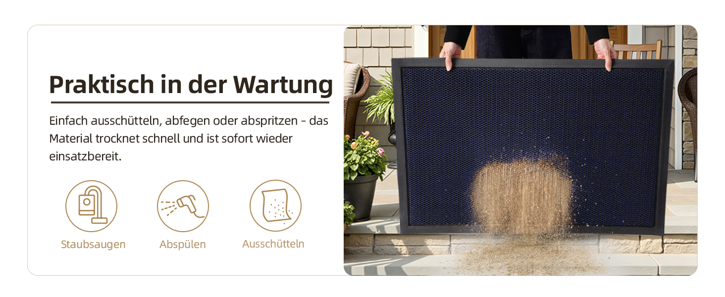 Килимок для дому та вулиці COLOR&GEOMETRY 76x43 см, грязестійкий, антиковзаючий, легко миється, для входу, сірий (80x120 см, синій)