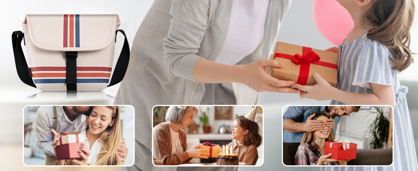 Чохол Fintie для камери Polaroid Now/Now+ Gen 2 I-Type, OneStep+/Onestep 2. Захисна сумка з парусини з регульованим ременем та внутрішньою кишенею, чорний колір