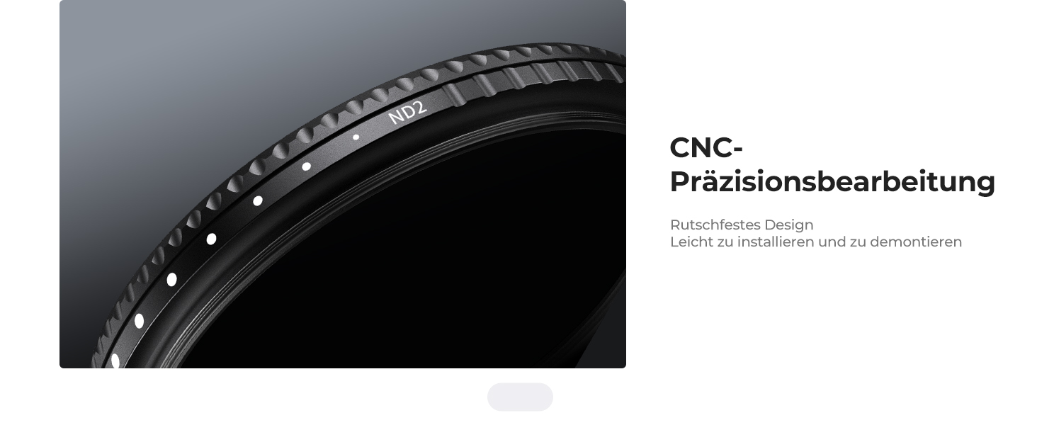 Фільтр ND K&F Concept 49mm Nano Xcel, регульований ND2-400, для зменшення засвічення