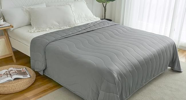 Laneetal легка літня охолоджуюча ковдра Arc-Chill Q-Max >0,45, самохолодна, сіра, 200x220 см, для спальні, дивана, подорожей