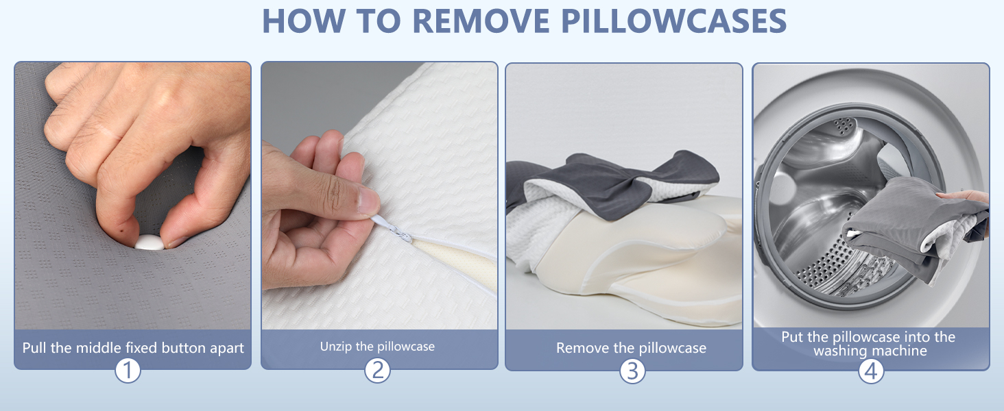 Подушка для шиї з піни Memory Foam A-Pce: ергономічна подушка для сну на боці, спині та животі, знімний дихаючий чохол - сіро-чорний 65x39x14 см