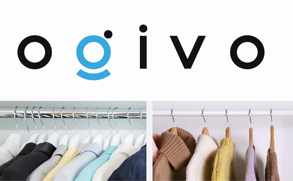 Дерев'яні вішалки для одягу OGIVO – набір 20 шт. з обертовим гачком та вирізами на плечах (натуральне дерево)