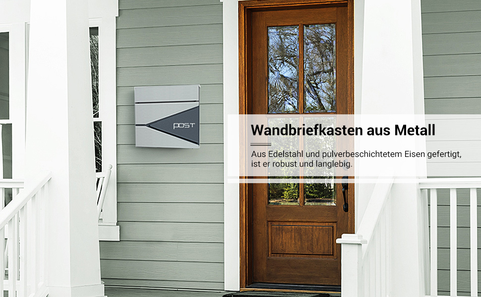 Поштовий ящик SONGMICS XXL, вуличний, з замком та відділенням для преси, антрацитово-сірий + сріблястий, GMB051G02