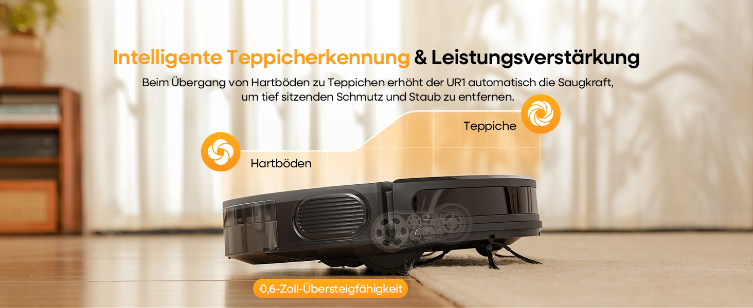 Робот-пилосос з функцією миття 5000Pa, 3-в-1 з часом роботи 180 хв, для тварин, з керуванням через додаток, чорний
