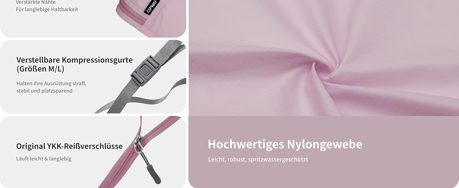 Органайзер для валізи Cipway, 5 шт. Кулічки для одягу для подорожей, нейлон, сірий (5шт, м'ятно-рожевий)