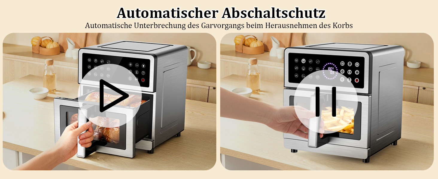 Аерофритюрниця 12л 2 камери 2600W Airfryer XXL срібна - багатофункціональна фритюрниця з верхнім та нижнім нагріванням, вікном та підсвіткою